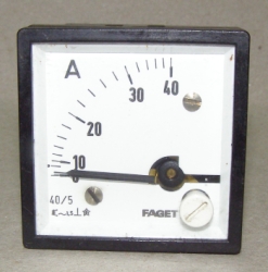 FAGET Amperemeter Analog-Einbaumessgerät  Anzeigebereich 0...40A