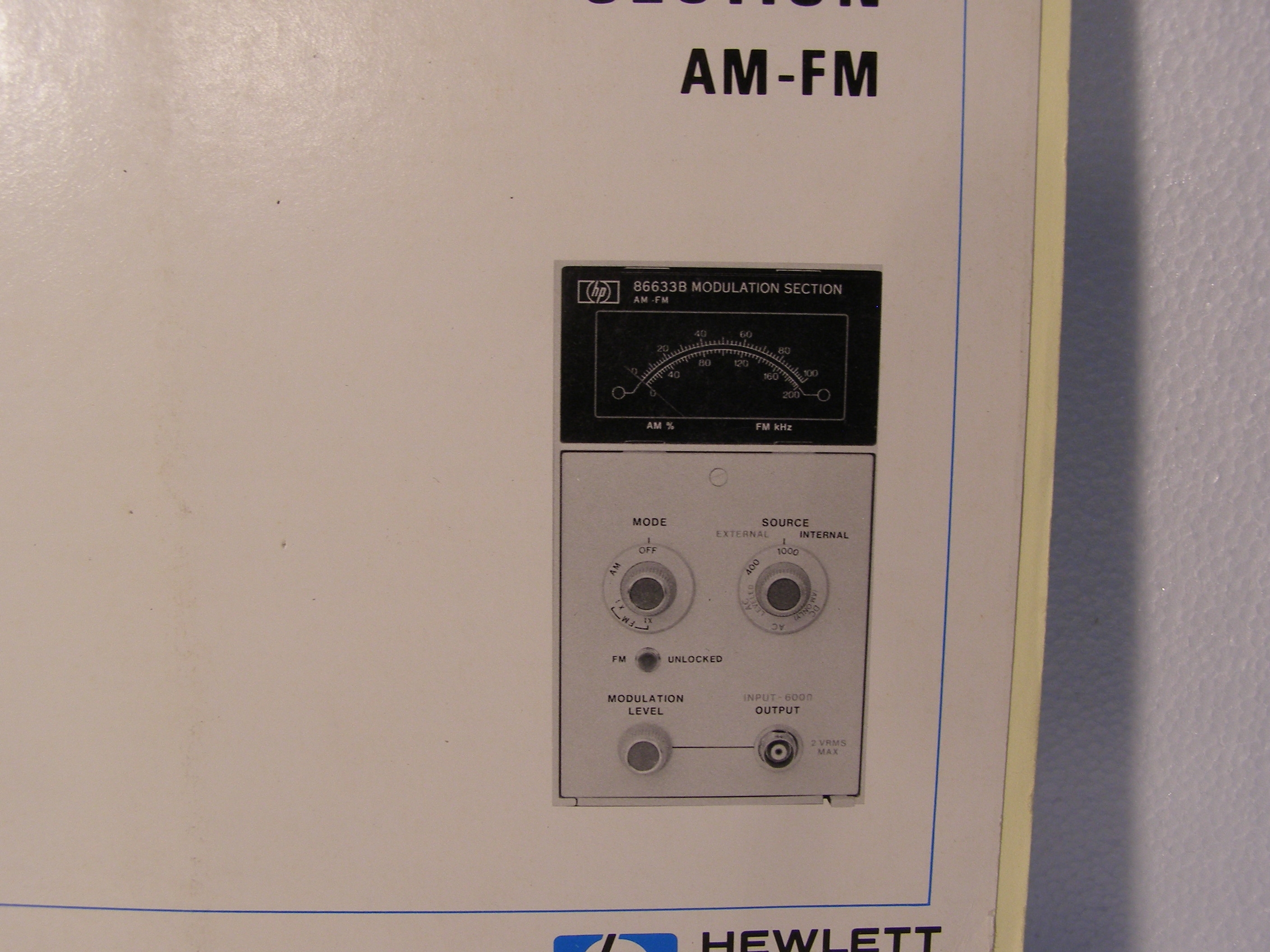 HP Hewlett Packard 86633B AM-FM modulation Module d'exploitation & service manual 