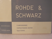 Rohde & Schwarz C-Messgerät / Capacitance Meter Type KARU BN 510 Beschreibung