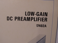 Hewlett Packard Low-Gain DC Preamplifier 17402A Operating and Service Manual