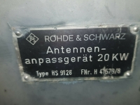 Rohde & Schwarz Antennenanpassgerät 20KW Type HS 9128 mit Antennenprogrammierung HS4121