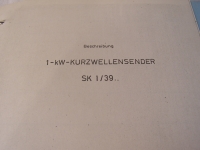 Rohde & Schwarz 1-KW-Kurzwellensender SK 1/39 Band 2 Beschreibung