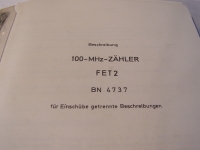 Rohde & Schwarz 100-MHz-Zähler FET 2 BN 4737 Beschreibung