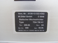 Statischer Wechselrichter 28 VDC 34A 115 Volt 400 Hz 750VA