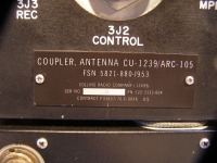 Collins Radio Coupler Antenna CU-1239/ARC-105 FSN 5821-880-1953