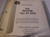 Cessna Aircraft Service 400 NAV/COM Type RT-485A Service Manual