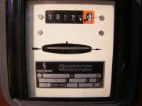 Siemens Kilowattstunden Wechselstromzähler W12C / 220V / 10(30)A / 50Hz