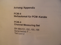 Wandel & Goltermann Meßplatz PCM-4 Anhang