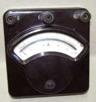 Antikes Amperemeter Analog-Einbaumessgerät Anzeigebereich 0 - 6A